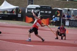 Vctor del Burgo, en la final del lanzamiento de jabalina (clases F37-38) en el Mundial de Lyon 2013