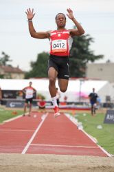 Dionibel Rodrguez, en la final del salto de longitud (clase T20) del Mundial de Lyon 2013