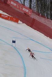 Jon Santacana y Miguel Galindo en el descenso de Sochi 2014