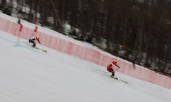 Jon Santacana y Miguel Galindo en el supergigante de Sochi 2014.