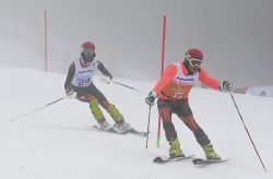 Gabriel Gorce y Arnau Ferrer en el eslalon de la supercombinada.