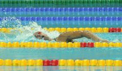 Richard Oribe en la final de 200 metros libre.