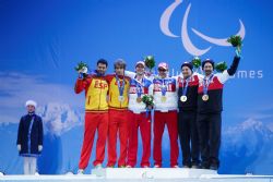 Jon Santacana y Miguel Galindo con la medalla de plata en eslalon.