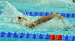 Esther Morales en la final de 100 metros espalda.