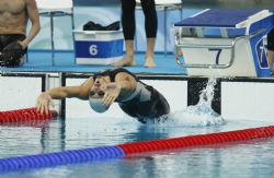 Jess Collado en el relevo de 4x100 estilos.