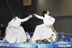 Gema Hassen-Bey durante un combate del grupo previo de espada.