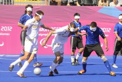 Medalla de bronce el Equipo Paralimpico Espaol de Futbol 5