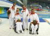 Jordi Gordillo, Richard Oribe, Dani Vidal y Sebastin Rodrguez con la medalla de plata de 4x50 libre.