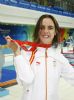 Sarra Carracelas con la medalla de bronce en 50 metros libre.