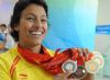 Teresa Perales con sus cinco medallas logradas en los Juegos Paralmpicos.