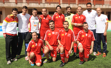 El equipo espaol de ftbol-5 para ciegos