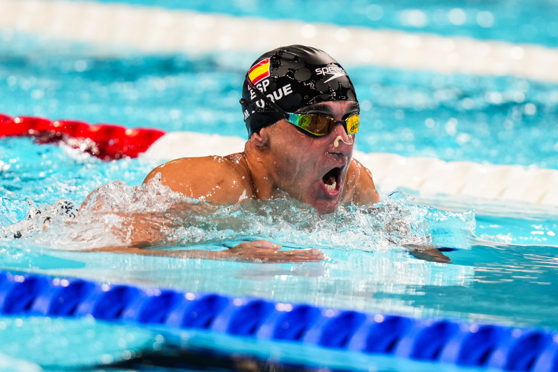 Miguel Luque durante la final de los 50 metros braza