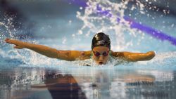 Sarai Gascn nadando mariposa 200m estilos en Glasgow2015