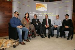 Acto de presentacin de la Tarjeta Paralmpicos de Bankia con los deportistas David Casinos, Teresa Perales, Ignacio vila y Joan Font