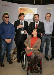 Acto de presentacin de la Tarjeta Paralmpicos de Bankia con los deportistas David Casinos, Teresa Perales, Ignacio vila y Joan Font