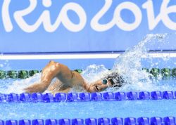 El nadador vigués Sebastián ''Chano'' Rodríguez durante su participación en la prueba de 200 metros libre de la primera jornada de natación de los Juegos Paralímpicos de Rio 2016