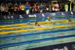 Michelle Alonso consigue la medalla de oro en 100 metros braza SB14, durante la primera jornada del Mundial de Natacin Paralmpica Mxico 2017.