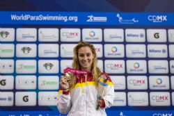 Sarai Gascn gana la medalla de oro en 100 metros libre S9 durante la tercera jornada del Mundial de Natacin Paralmpica de Mxico 2017.