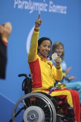 Teresa Perales, gana la medalla de plata en los 50 metros libre de los Juegos Paralmpicos de Londres 2012.