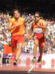 Martin Parejo Maza en la ronda clasificatoria de los 100 metros.