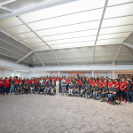 Foto de grupo en la despedida del Equipo Paralímpico por el presidente del Gobierno Pedro Sanchez