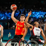 El equipo español durante el partido contra EEUU