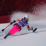 Audrey Pascual en el supergigante durante los JJPP de Milán Cortina