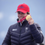 Audrey Pascual ceremonia de medalla Supergigante Milano Cortina 2026