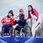 Audrey Pascual ceremonia de medalla Supergigante Milano Cortina 2026
