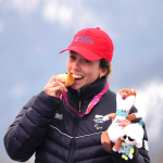 Audrey Pascual con la medalla de oro de la combinada, Milán Cortina 2026