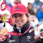 Audrey Pascual medalla de bronce en el pódium del slalom, Milán Cortina 2026