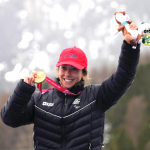 Audrey Pascual, en la 2ª manga del slalom,  Milán Cortina 2026