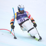 Javier Marcos en la 1ª manga del slalom, Milán Cortina 2026