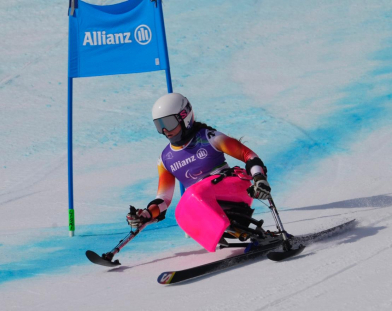 Audrey Pascual en el supergigante durante los JJPP de Milán Cortina