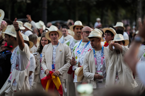 Deportistas españoles durante la ceremonia de apertura