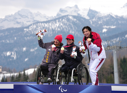 Audrey Pascual con la medalla de oro de la combinada, Milán Cortina 2026