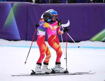 Alejandra Requesens y Victoria Ibáñez 1ª manga slalom gigante Milán Cortina 2026