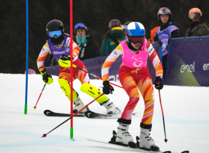 Alejandra Requesens y Victoria Ibáñez en la 1ª manga del slalom, Milán Cortina 2026 