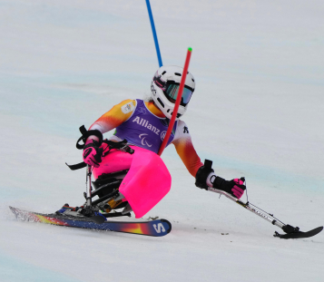 Audrey Pascual en la 2ª manga del slalom, medalla de bronce en Milán Cortina 2026