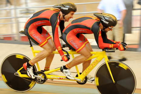 Ignacio Ávila y Joan Font, en el Mundial de Ciclismo en Pista de Aguascalientes 2014.